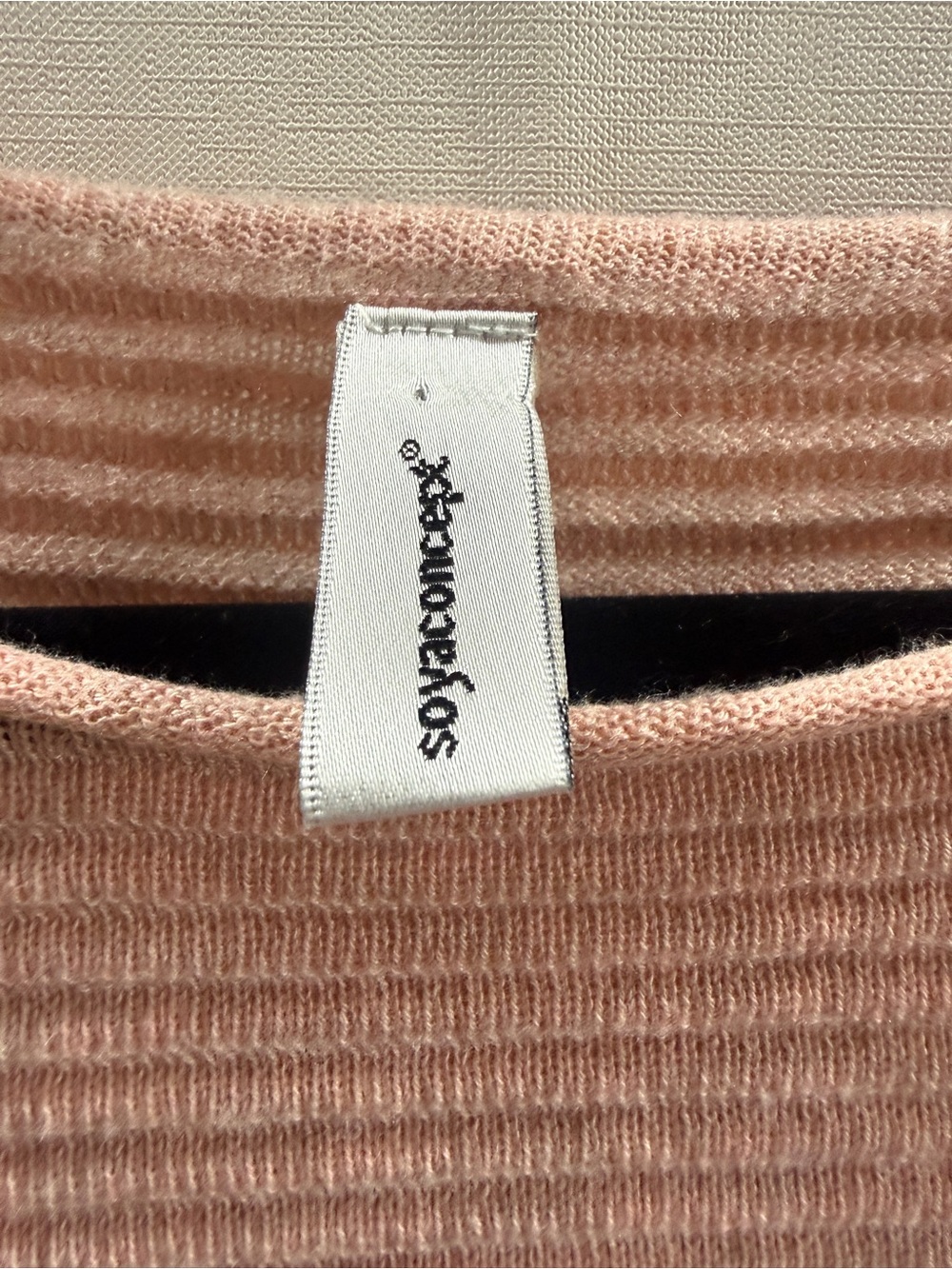 Soyaconcept XL Blush Pink Ribbed Knit Oversized Batwing Long Sleeve Sweater - Picture 3 of 8
